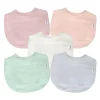 Brotos Verdes - 5 unidades de babadores de musselina de algodão orgânico, rosa