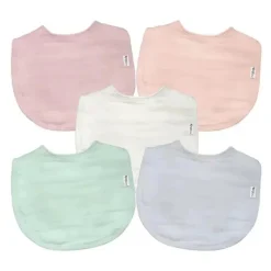 Brotos Verdes - 5 unidades de babadores de musselina de algodão orgânico, rosa
