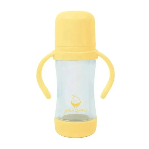Brotos Verdes - Copo de Sorvete e Palha de Brotos Feito de Plantas e Vidro, Amarelo