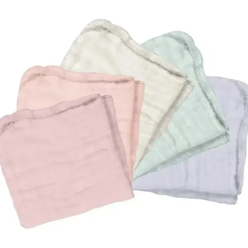Brotos Verdes - Panos Absorventes de Musselina de Algodão Orgânico 5Pk, Rosa