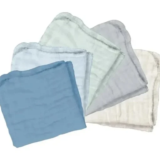 Brotos Verdes - Panos Absorventes de Musselina de Algodão Orgânico 5Pk, Mirtilo