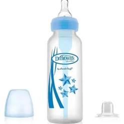 Brown's - 1 unidade de opções anti-cólicas de fluxo natural + kit inicial de garrafa com canudinho estreito, 8 onças