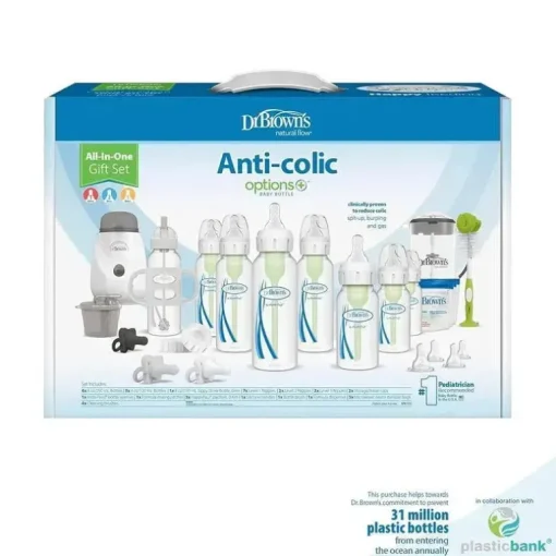 Brown's - All in One Options +, conjunto estreito para presente de mamadeira anti-cólica