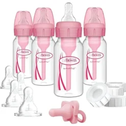 Brown's - Conjunto de amamentação para mamadeira, rosa, 4 onças