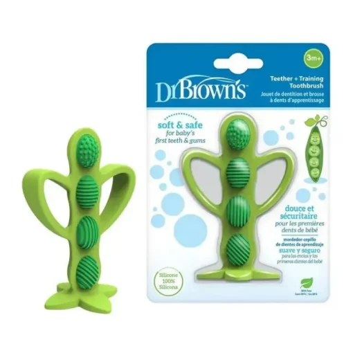 Brown's - Escova de dentes para dentição Peapod, verde