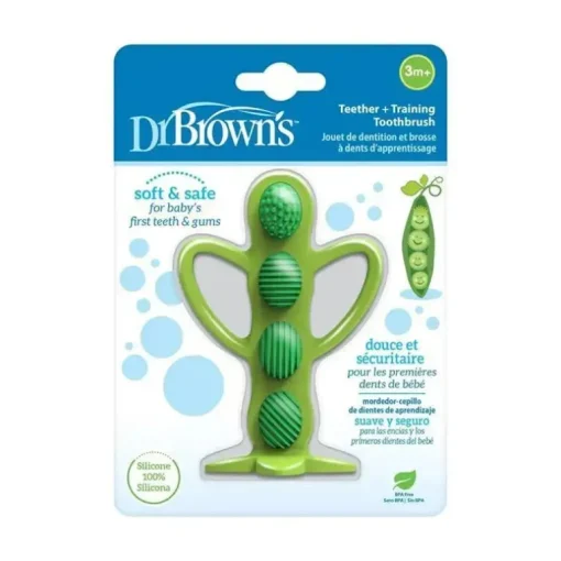 Brown's - Escova de dentes para dentição Peapod, verde