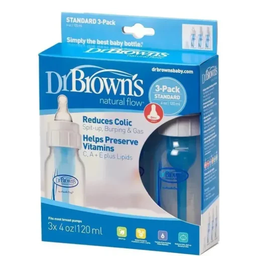 Brown's - Frasco de polipropileno padrão de fluxo natural 3Pk, 4 onças