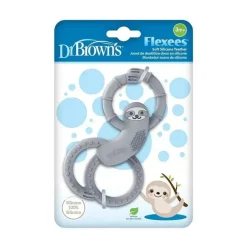 Brown's - Mordedor de silicone Flexees Sloth, cinza