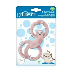 Brown's - Mordedor de silicone Flexees Sloth, rosa