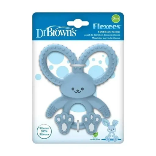 Brown's - Mordedor de silicone Flexees Bunny, azul