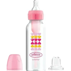 Brown's - Opções anti-cólicas de fluxo natural + kit inicial de garrafa com canudinho estreito, 8 onças