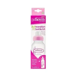 Brown's - Opções anti-cólicas de fluxo natural + kit inicial de garrafa com canudinho estreito, 8 onças