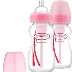 Brown's - opções de 9 onças + garrafa de gargalo largo 2 unidades, rosa