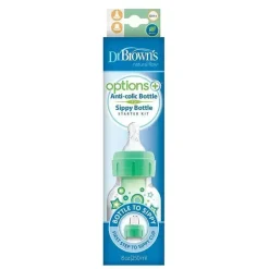 Brown's - opções de 8 onças + garrafa estreita Pp para canudinho, verde