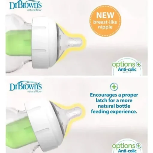 Brown's - Opções 2Pk + Mamilos para garrafas de silicone com gargalo largo nível 4