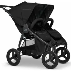 Bumbleride - Indie Twin Side by Side Carrinho de bebê duplo, preto