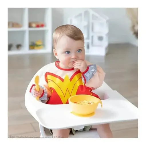Bumkins - babador com manga de fantasia de quadrinhos da Mulher Maravilha