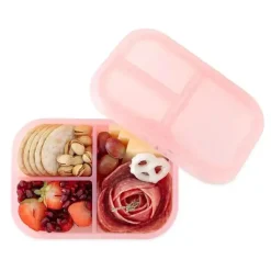 Bumkins - Bumkins Snack/Lunch Bento Box, recipiente com 3 compartimentos, geléia rosa