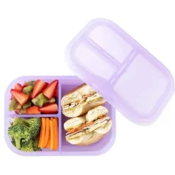 Bumkins - Bumkins Snack/Lunch Bento Box, recipiente com 3 compartimentos, geléia roxa