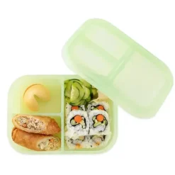 Bumkins - Bumkins Snack/Lunch Bento Box, recipiente com 3 compartimentos, geléia verde