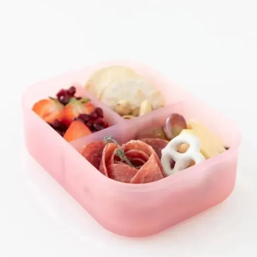 Bumkins - Bumkins Snack/Lunch Bento Box, recipiente com 3 compartimentos, geléia rosa