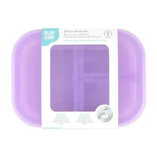 Bumkins - Bumkins Snack/Lunch Bento Box, recipiente com 3 compartimentos, geléia roxa