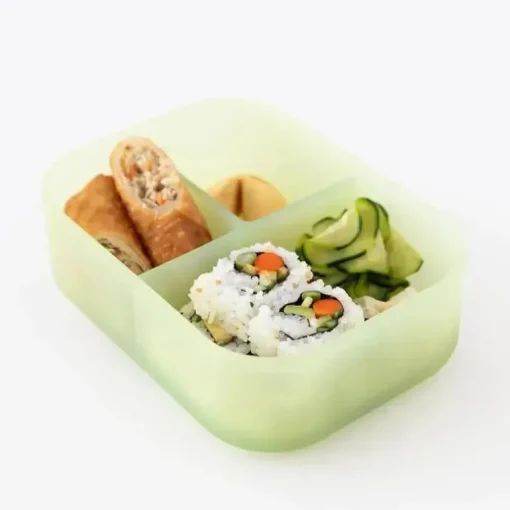 Bumkins - Bumkins Snack/Lunch Bento Box, recipiente com 3 compartimentos, geléia verde