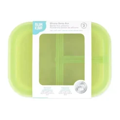 Bumkins - Bumkins Snack/Lunch Bento Box, recipiente com 3 compartimentos, geléia verde