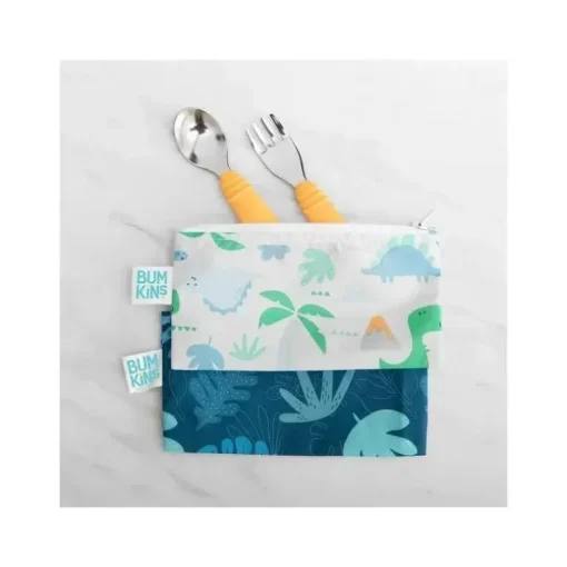 Bumkins - Colher + Garfo Utensílios para bebê - Tangerina