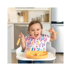 Bumkins - Colher + Garfo Utensílios para bebê - Tangerina