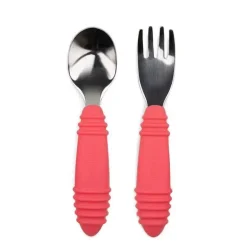 Bumkins - colher e garfo, vermelho
