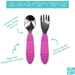 Bumkins - colher e garfo, vermelho