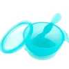Bumkins - Conjunto de alimentação de silicone com sucção para bebês e crianças pequenas, geléia azul