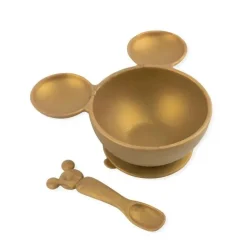 Bumkins - Conjunto de primeira alimentação de silicone Disney - Dourado