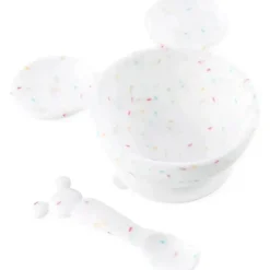 Bumkins - Conjunto de primeira alimentação de silicone com baunilha do Mickey Mouse