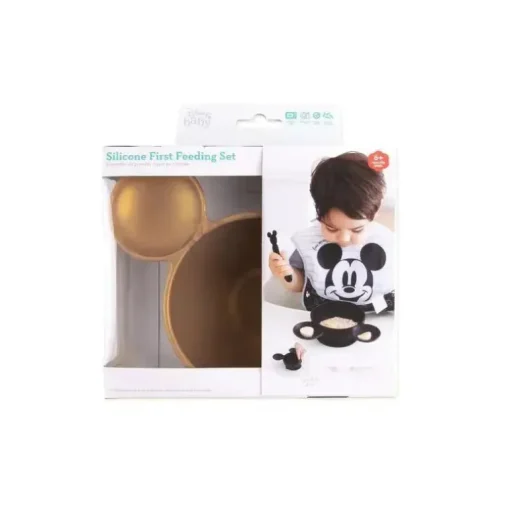Bumkins - Conjunto de primeira alimentação de silicone Disney - Dourado
