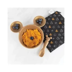 Bumkins - Conjunto de primeira alimentação de silicone Disney - Dourado