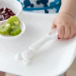 Bumkins - Conjunto de primeira alimentação de silicone com baunilha do Mickey Mouse