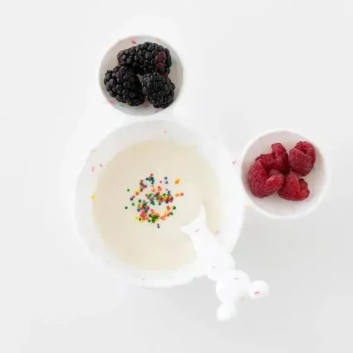 Bumkins - Conjunto de primeira alimentação de silicone com baunilha do Mickey Mouse