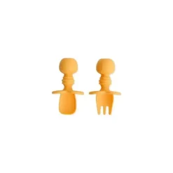 Bumkins - Conjunto de utensílios de bebê Chewtensils - Tangerina