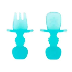 Bumkins - Conjunto de Utensílios para Bebês, Mastigadores de Silicone, Geléia Azul