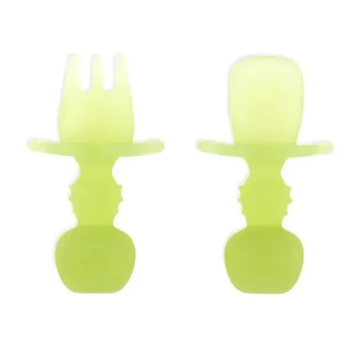 Bumkins - Conjunto de Utensílios para Bebês, Mastigadores de Silicone, Geléia Verde