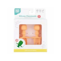 Bumkins - Conjunto de utensílios de bebê Chewtensils - Tangerina