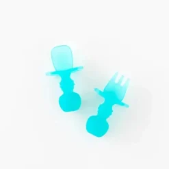 Bumkins - Conjunto de Utensílios para Bebês, Mastigadores de Silicone, Geléia Azul