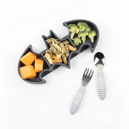 Bumkins - Dc Comics Silicone Grip Dish, Batman