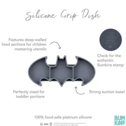 Bumkins - Dc Comics Silicone Grip Dish, Batman