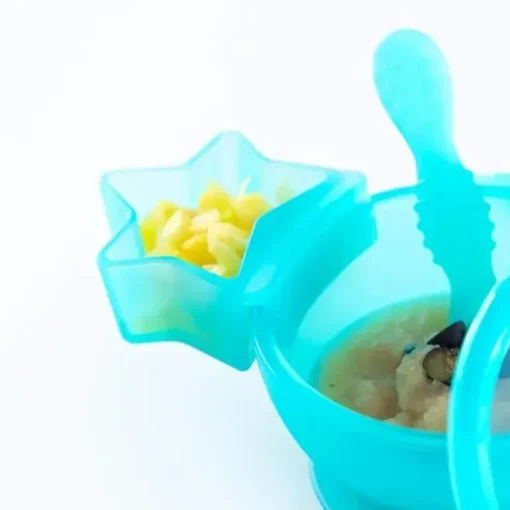 Bumkins - Dippers de silicone para bebês, anexados a tigelas, pratos e pratos, 2 unidades, Aqua Jelly