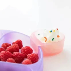 Bumkins - Dippers de silicone para bebês, para tigelas, pratos e pratos, pacote com 2, geléia magenta