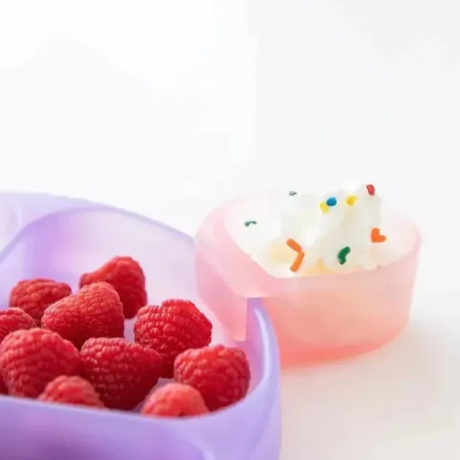Bumkins - Dippers de silicone para bebês, para tigelas, pratos e pratos, pacote com 2, geléia magenta
