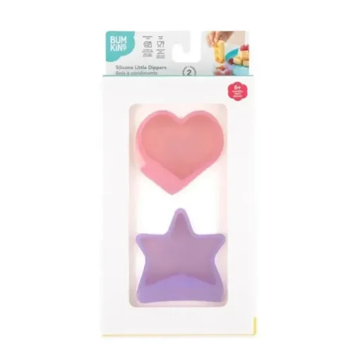 Bumkins - Dippers de silicone para bebês, para tigelas, pratos e pratos, pacote com 2, geléia magenta